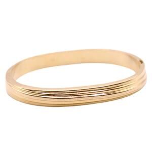 Vintage 14k Yellow Gold Chunky Hinged Bangle Bracelet